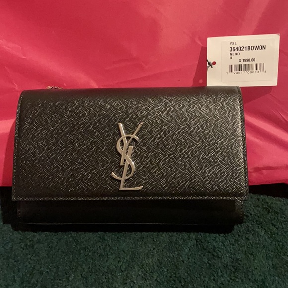Black YSL Medium Kate Leather Chain Bag - Picture 6 of 6